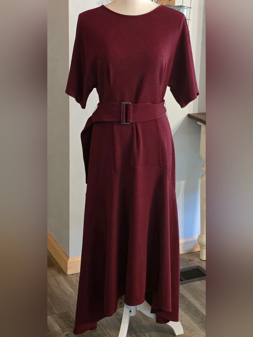 The Limited Burgundy Belted Maxi Dress